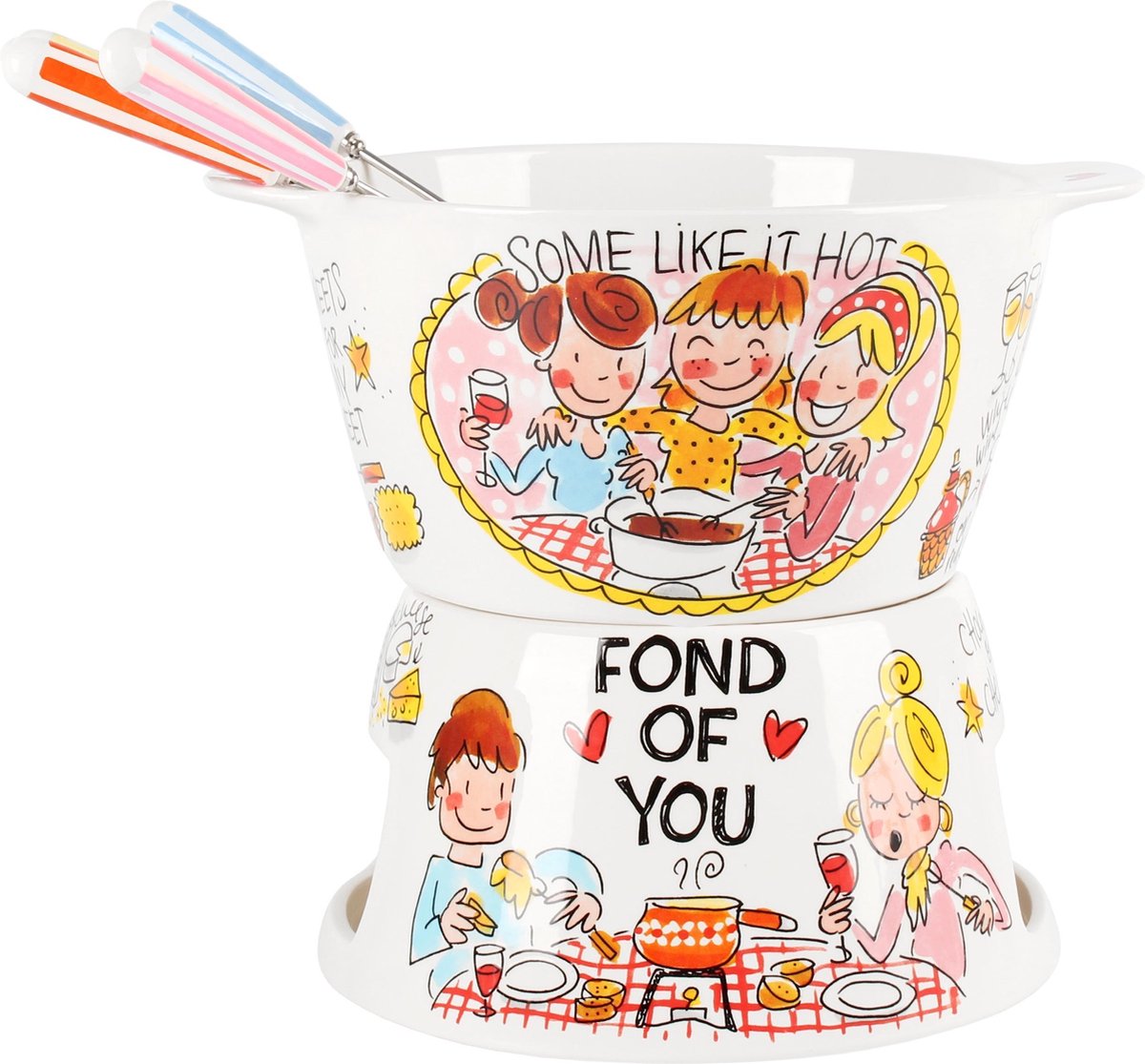 Blond amsterdam even bijkletsen fondue set