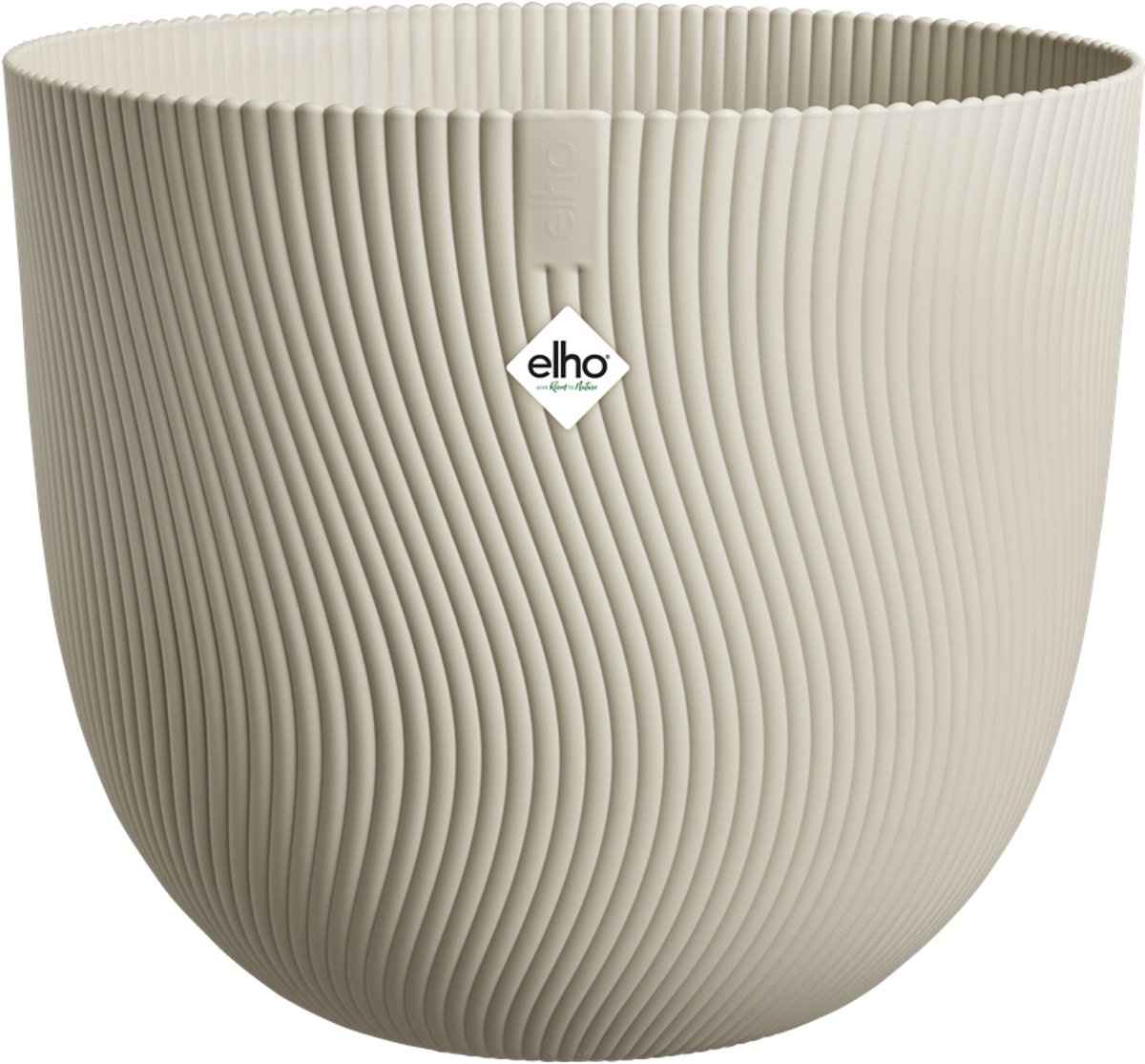 Elho sereh rond 47 - bloempot voor binnen buiten - 100% gerecycled plastic - ø 47.0 x h 40.1 cm - paddenstoel beige
