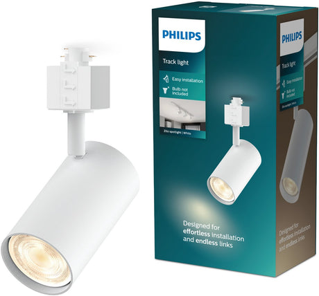 Philips easylink zilo - spot - gu10 fitting - maximaal wattage: 7w - wit - railverlichting
