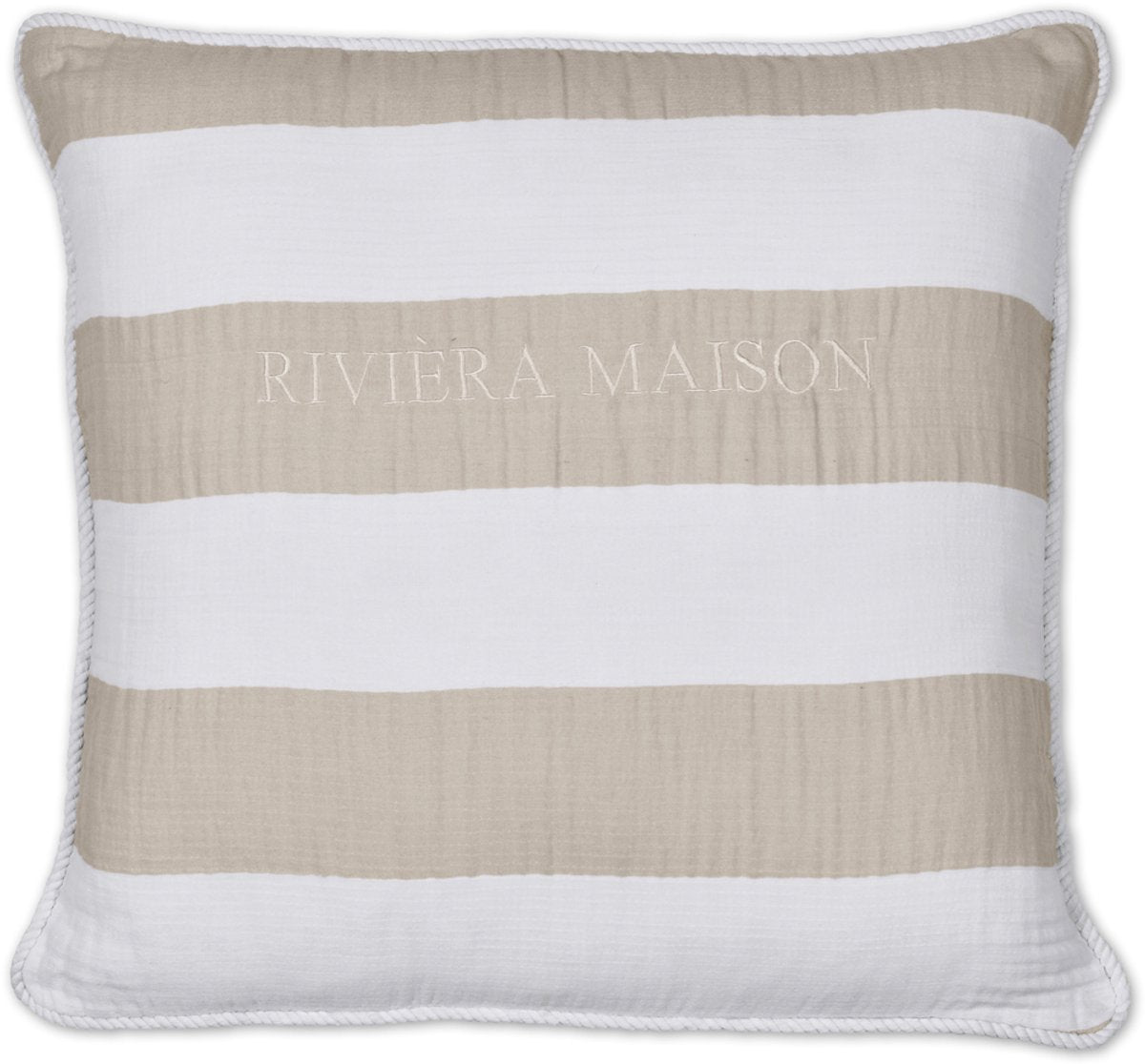 Riviera maison striped sierkussen - 45x45 cm - zand