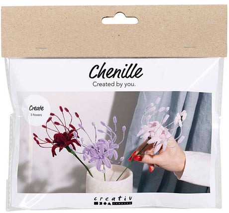 Creativ company mini hobbyset lelie bloemen van chenilledraad lichtroze