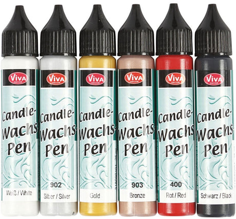 Creativ company viva decor kaarsversierpen set 6x25 ml