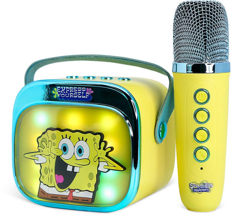 Otl technologies sponge bob - karaoke set voor kinderen - draadloze microfoon en speaker - met lichteffecten en stemeffecten