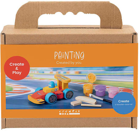 Creativ company mini hobbyset houten raceauto schilderen