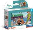 Clementoni - 6 blokken puzzel - disney classic - 6 afbeeldingen - vanaf 3 jaar