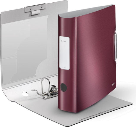 Leitz 180° active style kunststof ordner - capaciteit van 500 a4-vel - rugbreedte van 82mm - rood