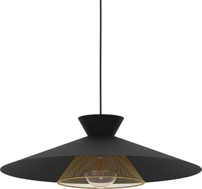 Eglo grizedale hanglamp - e27 - ø 50 cm - zwart|goud - staal