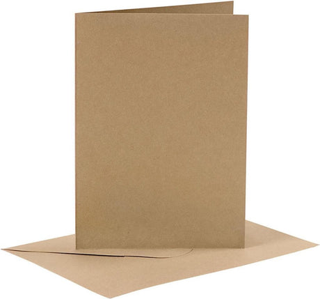 Creativ company creotime kaarten met enveloppen 10,5 x 15 cm 6 stuks bruin