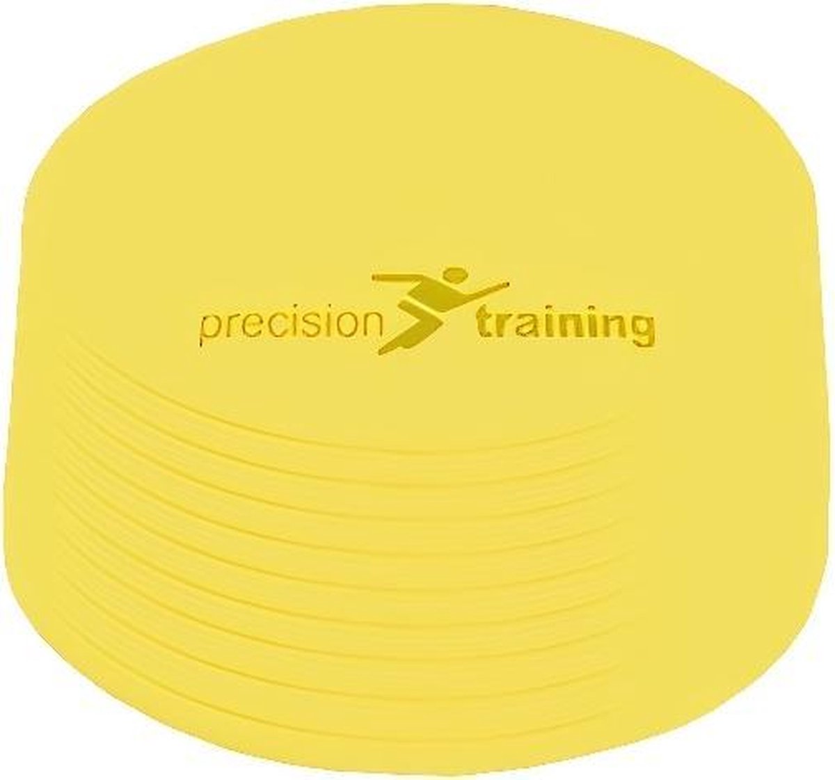 Precision markeringsschijven sport geel set van 10 - trainingsmateriaal.