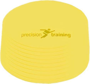 Precision markeringsschijven sport geel set van 10 - trainingsmateriaal.