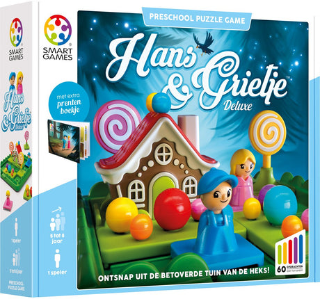 Smartgames hans grietje - logisch denkspel voor kleuters jonge kinderen - 60 opdrachten met prentenboek - educatief solospel - vanaf 5 jaar