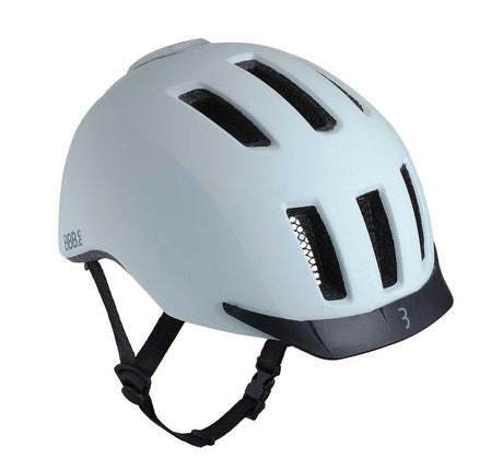 Bbb cycling grid fietshelm met verlichting - volwassenen - e-bike en stadsfiets - mat grijs wit - maat l - bhe-161 l