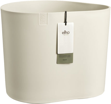 Elho eden aquacare low 40 - bloempot voor binnen buiten - 100% gerecycled plastic - ø 39.6 x h 36.1 cm - linnen wit