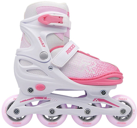 Roces jokey x girl verstelbare inline skates - wit roze - maat 34-37