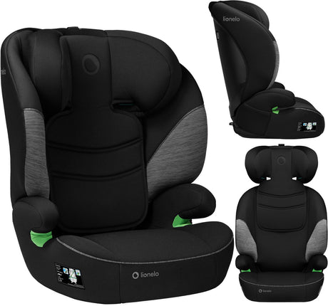 Lionelo lars i-size autostoel 100-150 cm – 3 tot 12 jaar – r129 03 – memory foam hoofdsteun – 10 hoogtestanden – brede comfortzitting met epe-schuim – afneembare rugleuning – wasbare bekleding – montage met autogordel