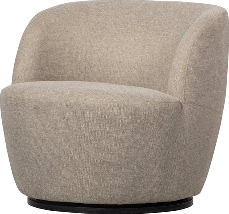 Woood serra draaifauteuil - geweven stof - zand - 68x70x77