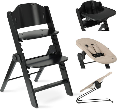 Deryan odin luxe kinderstoel met bouncer - zwart + nougat bouncer