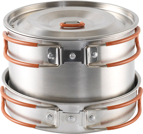 Easy camp moss 4 cook set campingkookset stapelbaar roestvrijstaal silliconen