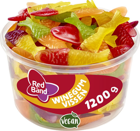 Red band winegum vissen - snoep - fruitige winegums - silo 100 st