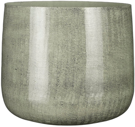 Mica decorations benson bloempot - h27 x ø32 cm - metaal - lichtgrijs