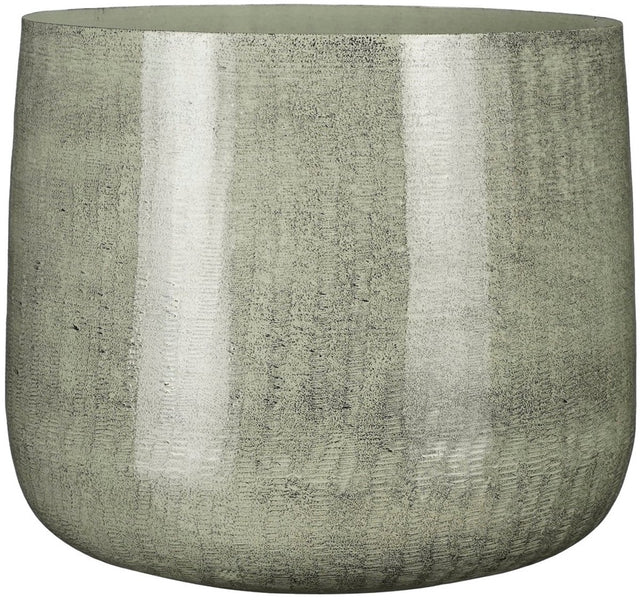 Mica decorations benson bloempot - h27 x ø32 cm - metaal - lichtgrijs