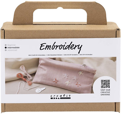 Creativ company https: www.cchobby.nl mini-hobbyset-borduurwerk-clutch-tas-dusty-rose-1-doos
