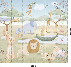 Little dutch safari friends fotobehang