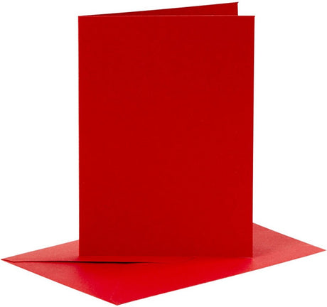 Creativ company cc kaarten enveloppen 10,5x15 cm rood 6 stuks