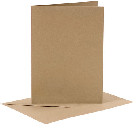 Creativ company cc kaarten enveloppen 10,5x15 cm kraft 6 stuks