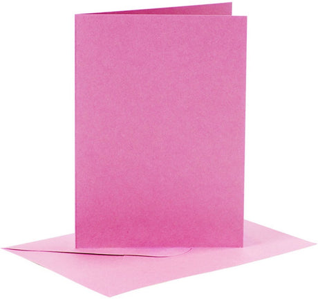 Creativ company cc kaarten enveloppen 10,5x15 cm roze 6 stuks