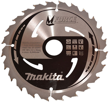 Makita cirkelzaagblad voor hout | mforce | ø 190mm asgat 30mm 24t - b-32041