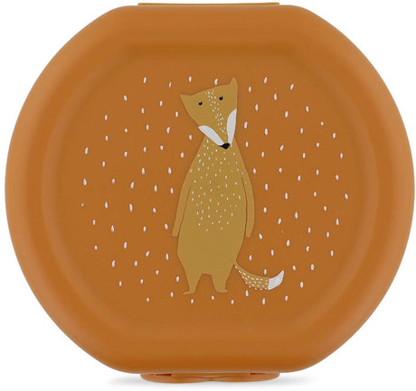 Trixie set van twee snackdoosjes met clip - mr. fox - makkelijk te openen - bpa-vrij -voor school en onderweg