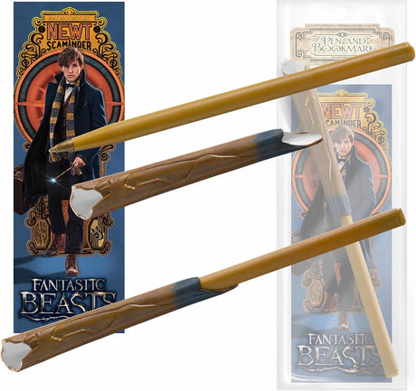 Noble collection fantastic beasts newt's bookmark and pen set