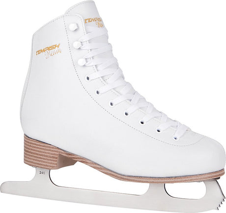 Tempish – dream white ii – kunstschaatsen – schaatsen dames – wit – extra zachte binnenvoering rvs kunstschaatsijzer – maat eu 35