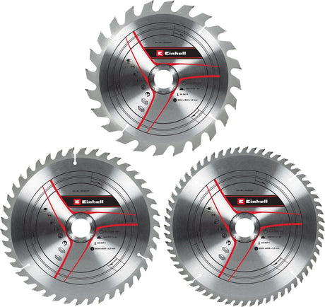 Einhell hardmetalen tct zaagbladset - 3-delig - ø254 x 30 x 3,2 mm - 24 42 60 tanden