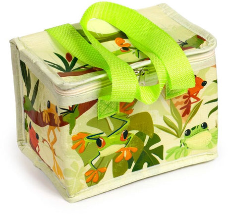 Merkloos sans marque koeltas lunchtas - tropische kikkers - rpet duurzaam - 21x13x15,5cm