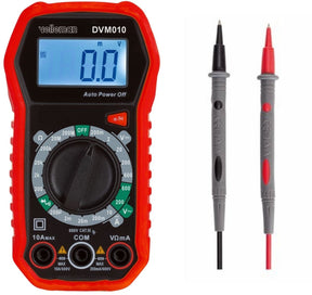 Velleman digitale multimeter, geschikt voor het meten van ac dc-stroom, ac dc-spanning, weerstand, transistor, diodes en continuïteit, inclusief meetsnoeren