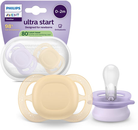 Philips avent ultra start fopspeen - 0-2 mnd - 2 stuks - plant-based