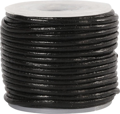 Creativ company cc leather cord, thickness 1 mm, black, 10 m 1 roll