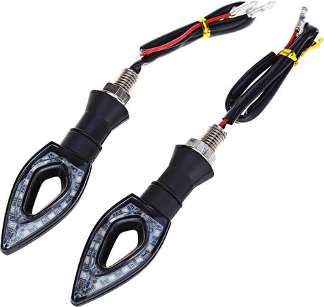 Merkloos sans marque 2 stuks motor knipperlichten led richtingaanwijzers - 10 led - 2 stuks - zwart - bpk