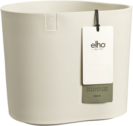 Elho eden 25 - bloempot voor binnen buiten - 100% gerecycled plastic - ø 24.5 x h 23.1 cm - linnen wit