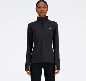 New balance sport essentials space dye 1 4 dames sporttrui - black