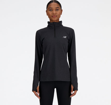 New balance sport essentials space dye 1 4 dames sporttrui - black