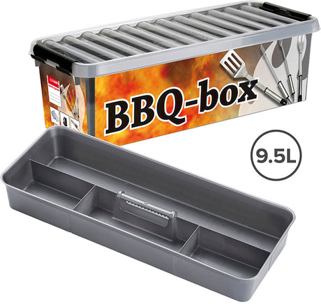 Sunware - q-line bbq box met inzet 9,5l metaal zwart