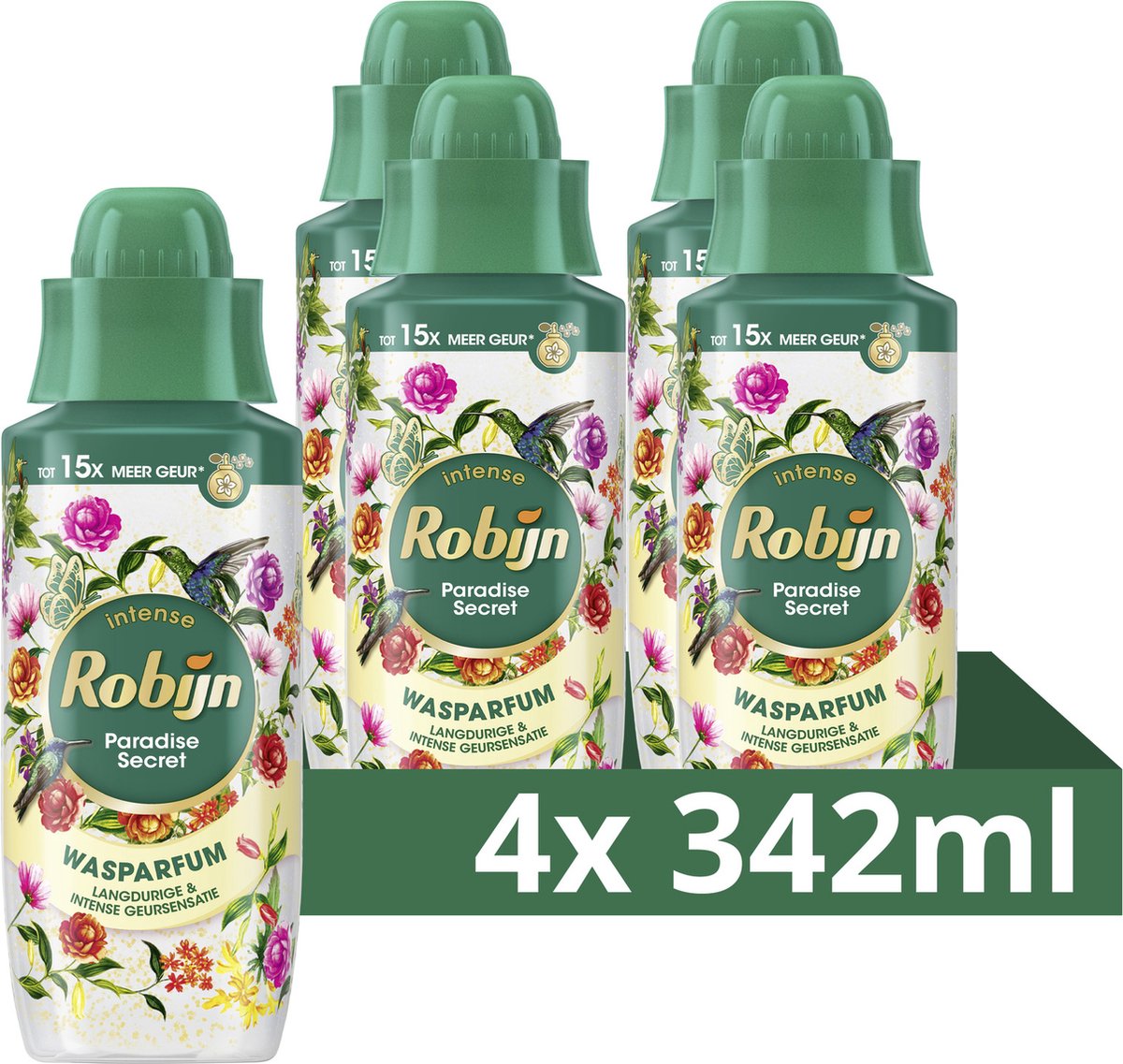Robijn - intense wasparfum - paradise secret -4 flessen x 342 ml