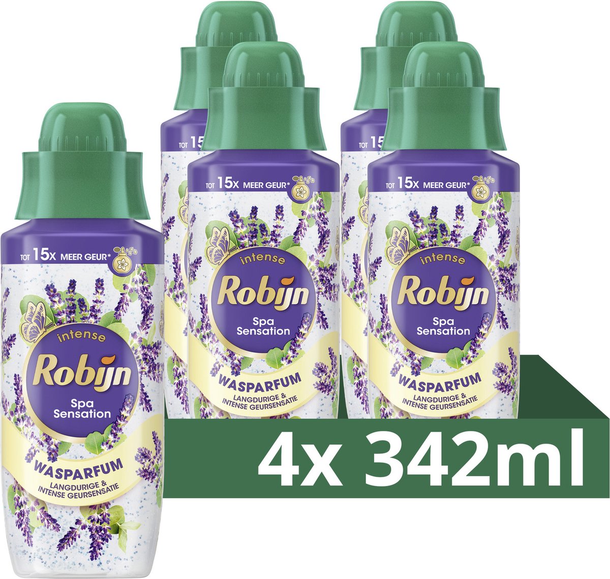 Robijn - intense wasparfum - spa sensation -4 flessen x 342 ml