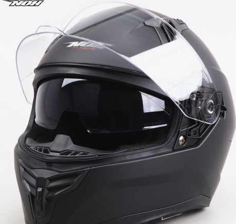 Nox integraalhelm met ingebouwd getint zonnevizier - matzwart - ece 22.06 - maat xl = 60 tot 61cm hoofdomtrek