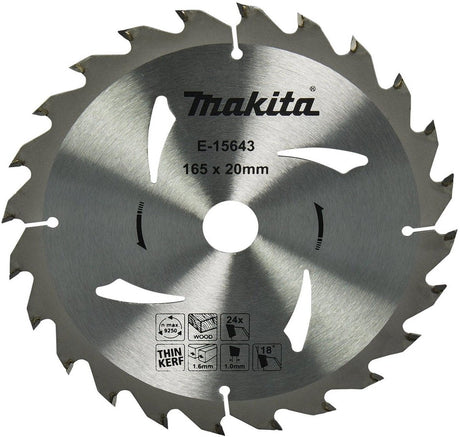 Makita ø 165mm asgat 20mm 24t cirkelzaagblad voor hout - e-15643
