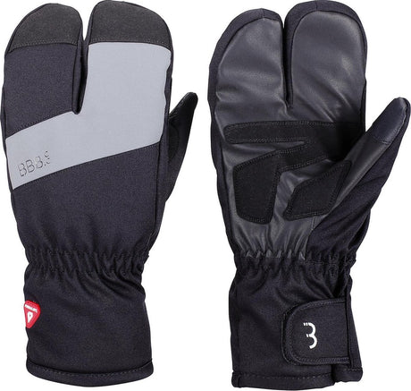 Bbb cycling subzero 2 x 2 fietshandschoenen winter - thermo fiets handschoenen waterdicht winddicht - zwart - maat l - bwg-35