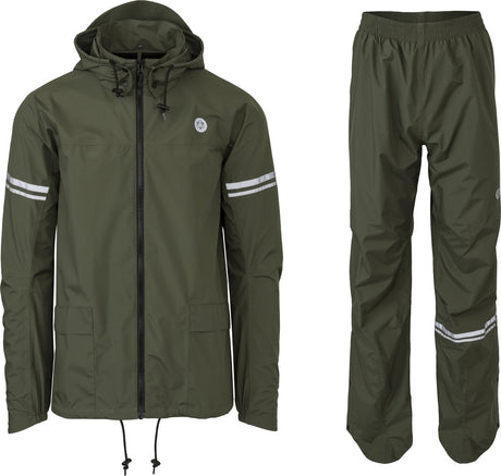 Agu original essential regenpak – 100% waterdicht winddicht – dames heren - poray 5.000 – gerecycled materiaal – groen - maat xxxl